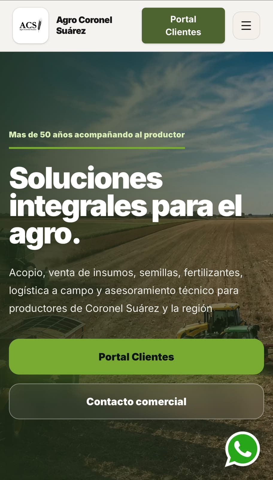 Agro Coronel Suárez - mobile showcase