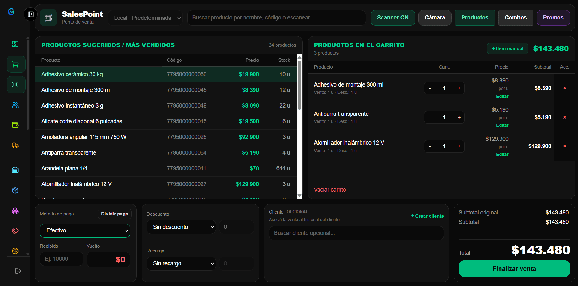MorGestionApp - dashboard
